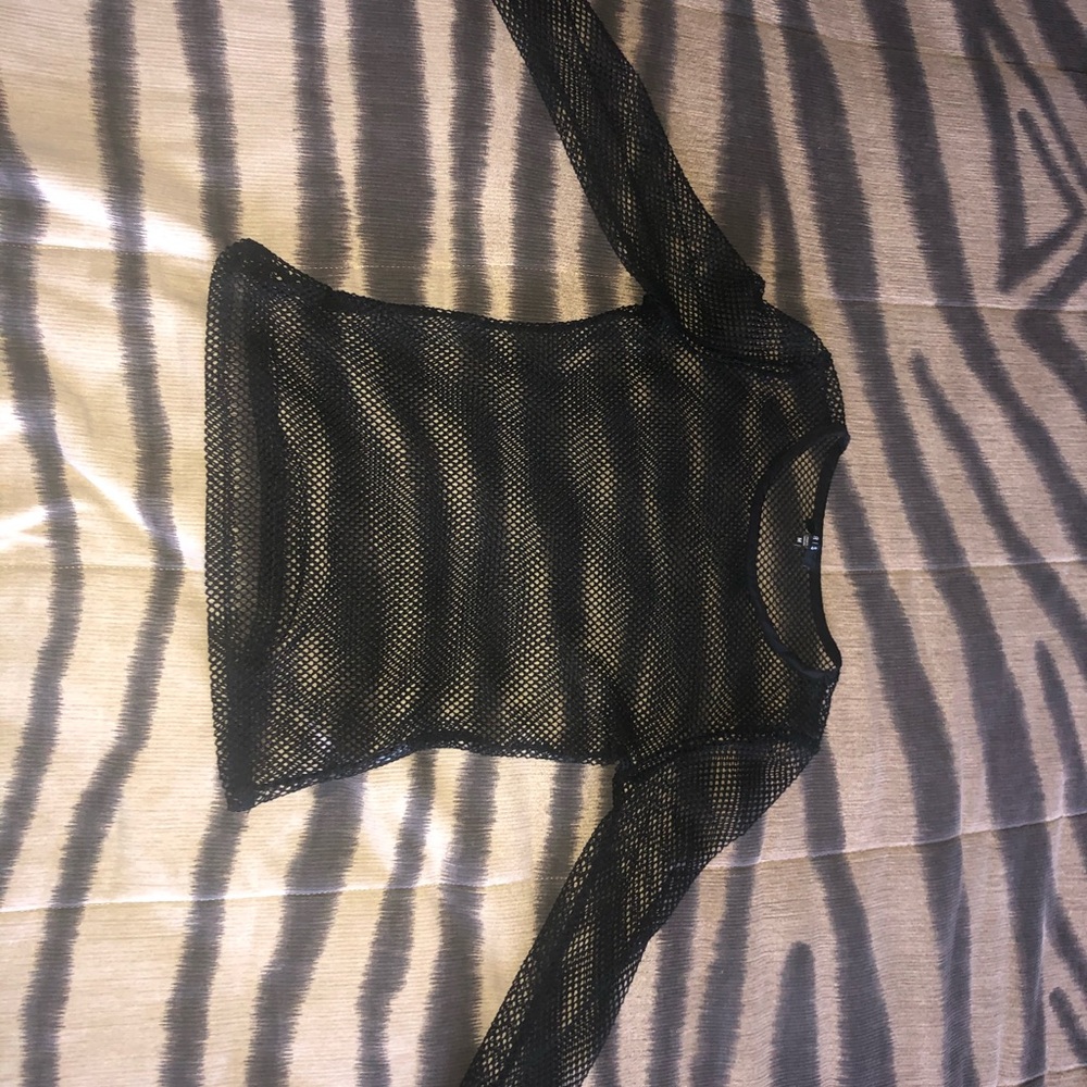 Black fishnet shirt